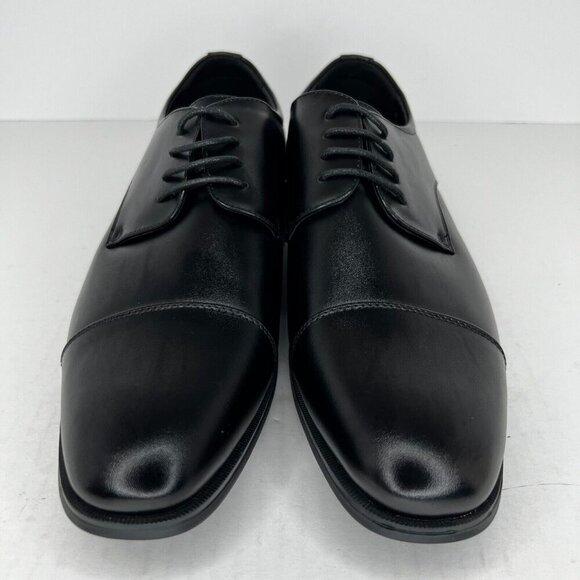 Van Heusen Mens TRKW Black Oxford Leather Almond Toe Size 10.5W Dress Shoes main image 6